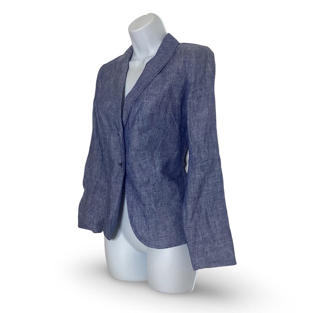 Talbots Blue Linen Blazer - Picture 4 of 10